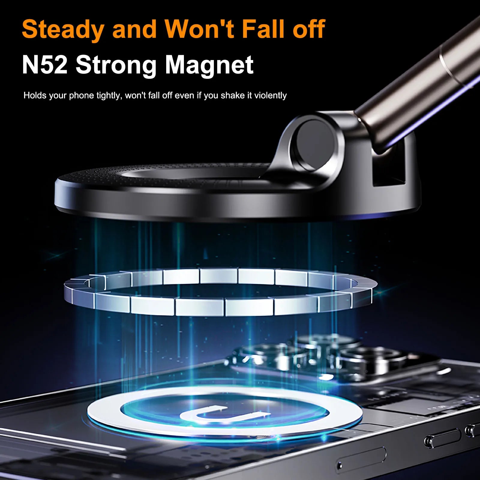 Xiaomi K007 Strong Magnetic Phone Holder Foldable Design 360° Adjustable Vacuum Car Mount for Car Desk Bathroom Magnetic Bracket